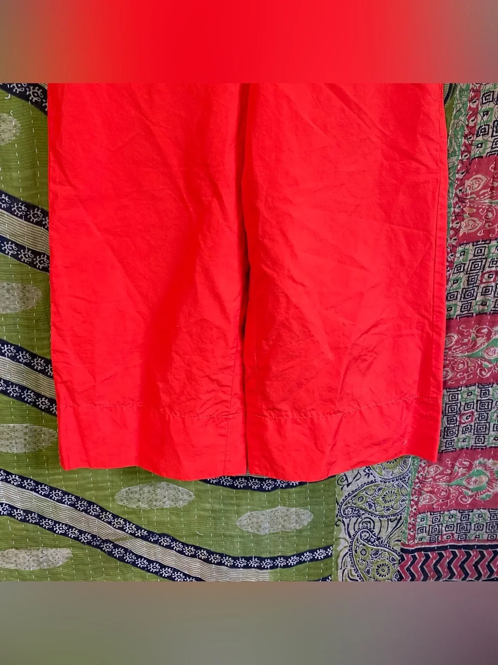 Kate Spade Cherry Pepper Slub Linen/ Cotton Colotte Scenic Route Pants Size 2